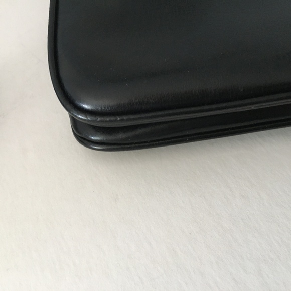 Gucci Black Leather Handbag 2 Way Straps 1980's Vintage - Picture 14 of 15